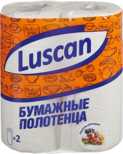 Полотенца бумажные LUSCAN 2-сл.,с тиснением, 2рул./уп.