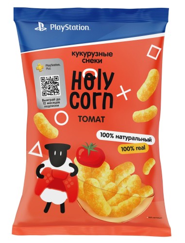 Снеки кукурузные Holy Corn Томат, 50г