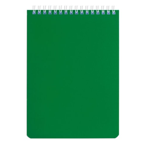 Блокнот А5 (146х205 мм), 60 л., гребень, перфорация на отрыв, лакированный, BRAUBERG, Зеленый