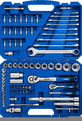 ЗУБР А-82, 82 предм.,(1/2" + 1/4"), универсальный набор инструмента, Профессионал (27635-H82)