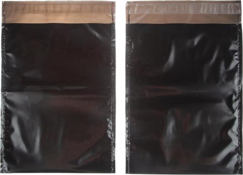 Курьер-пакет ПВД без печати, без КСД,черный, 165x240+40,45 мкм, 250 шт/уп