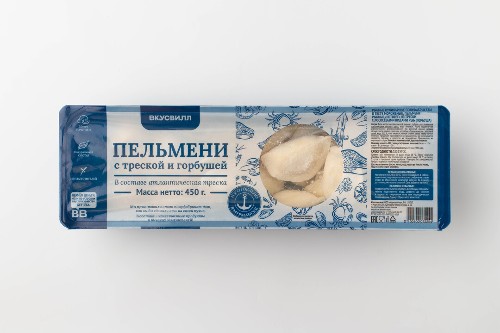 Пельмени с треской и горбушей, 450 г