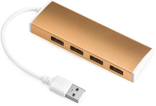 Greenconnect USB 2.0 Разветвитель GCR-UH214BR на 4 порта  0,15m , Bronze Greenconnect GCR-UH214BR