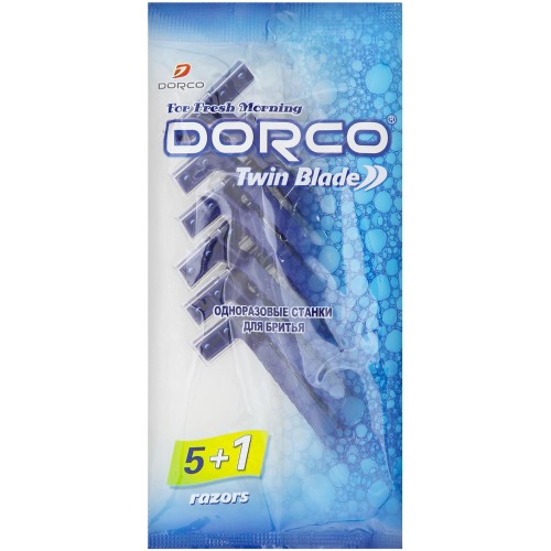 Бритва одноразовая Dorco 2-лез,фикс.голов 5+1шт/уп TD 705DB-6P