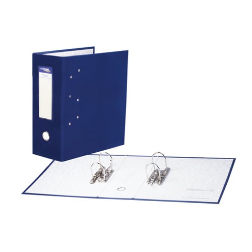 Папка регистратор с арочным механизмом с двумя арочными механизмами (до 800 листов), покрытие ПВХ, 125 мм, синяя