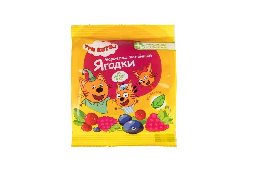 Мармелад желейный Лакомства для здоровья Три Кота Ягодки без сахара 35 г