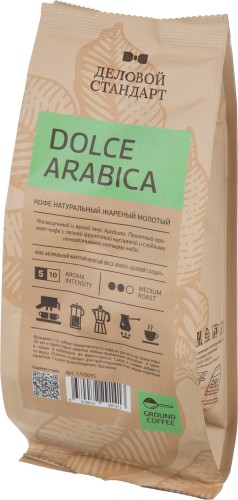 Кофе Деловой Стандарт Dolce Arabica молотый натуральный жареный, 250г