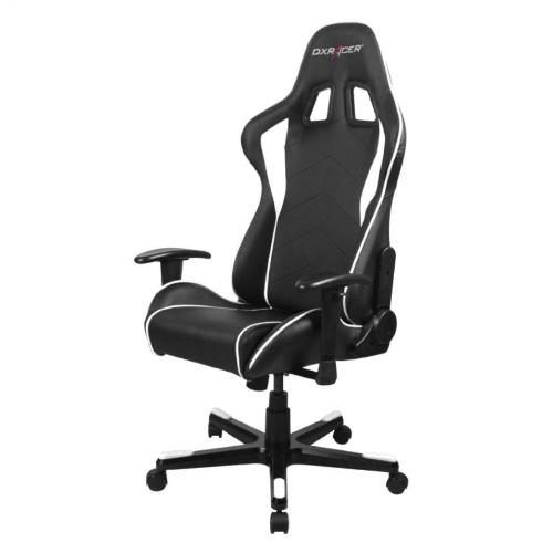 Игровое кресло DXRacer Formula чёрно-белое (OH/FE08/NW, экокожа, регулируемый угол наклона)