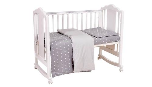 Комплект постельного белья Polini kids Звезды, 120х60, серый Комплект постельного белья Polini kids Звезды, 120х60, серый