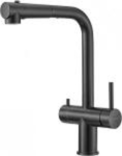 Кухонный смеситель Milacio Ultra 561 (MCU.561.TB) total black, вытяжной излив