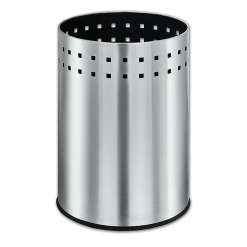 Корзина для бумаг металлическая  ЛАЙМА "Bionic", 12 л, матовая, перфорированная, несгораемая