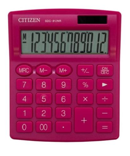 Калькулятор настольный Citizen SDC-812NR-PK 12р дв.пит КОМП-ЫЙ розовый