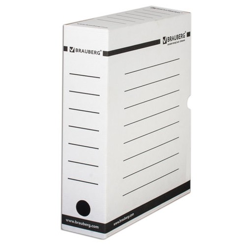 Короб архивный А4 BRAUBERG, с клапаном А4 75 мм, микрогофрокартон, (260х325 мм), до 700 листов, плотный, БЕЛЫЙ, 121485