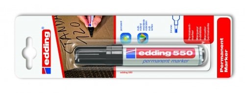 Перманентный маркер Edding E-550/1-B/1, черный, (толщина линии 3-4 мм), блистер Перманентный маркер Edding E-550/1-B/1, черный, (толщина линии 3-4 мм), блистер