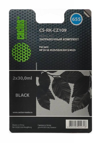Заправочный набор Cactus черный 60мл для HP CS-RK-CZ109