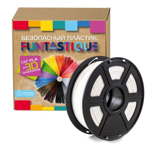 Катушка пластиковая Funtastique PLA-1KG-WT (PLA,1.75 мм,1 кг, белый)