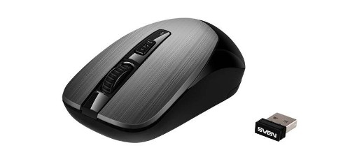 SVEN Беспроводная мышь RX-380W серый металлик (2,4 GHz, 3+1кл. 800-1600DPI, блист.)