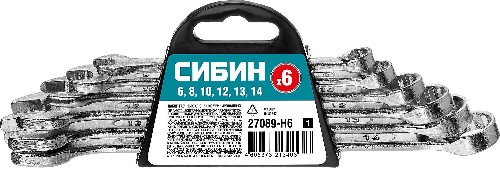 СИБИН 6 шт, 6 - 14 мм, набор комбинированных гаечных ключей (27089-H6)