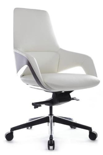 Кресло Riva Design Aura-M FK005-В Белый (6207) натуральная кожа 68*68*103-109