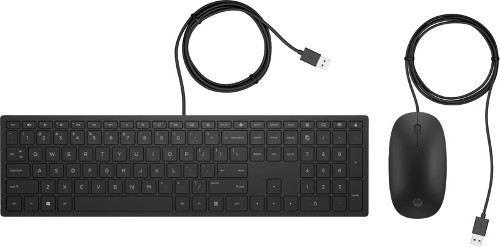 Клавиатура и мышь HP 4CE97AA Wired Keyboard and Mouse 400 Black USB