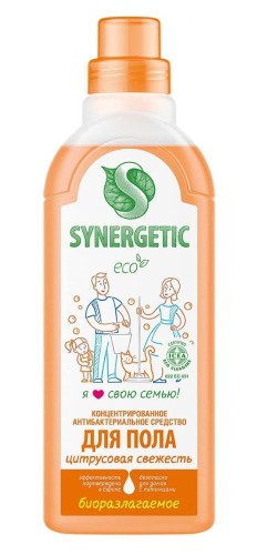 Средство для мытья пола и поверхностей SYNERGETIC Цитрусовая свежесть 750мл