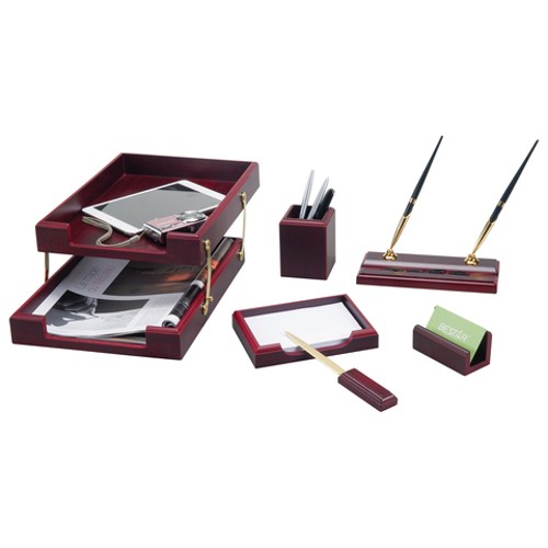Настольный набор для руководителя BESTAR &quot;Apollon&quot;, 6 предметов, двойной лоток, красное дерево, 236353