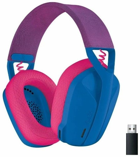 Беспроводные игровые наушники c микрофоном Logitech Wireless Headset G435 голубой/малиновый (981-001062)