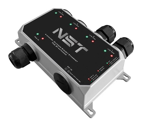Уличный Ultra PoE удлинитель - коммутатор Gigabit Ethernet до 250м на 5 портов NST NS-EXSW-5GP/W