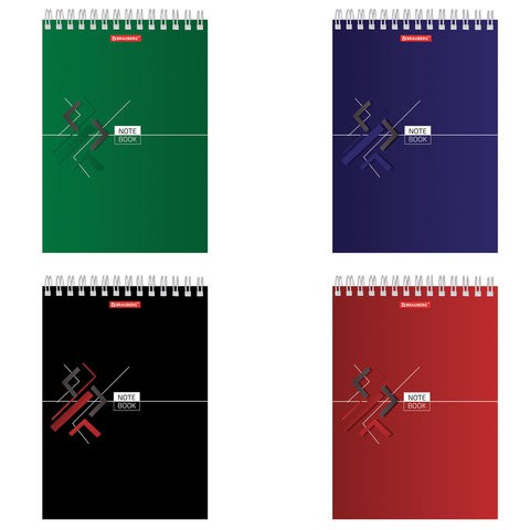 Блокнот А5 (146х205 мм), 80 л., гребень, картон, жесткая подложка, клетка, BRAUBERG, &quot;Стильный&quot;