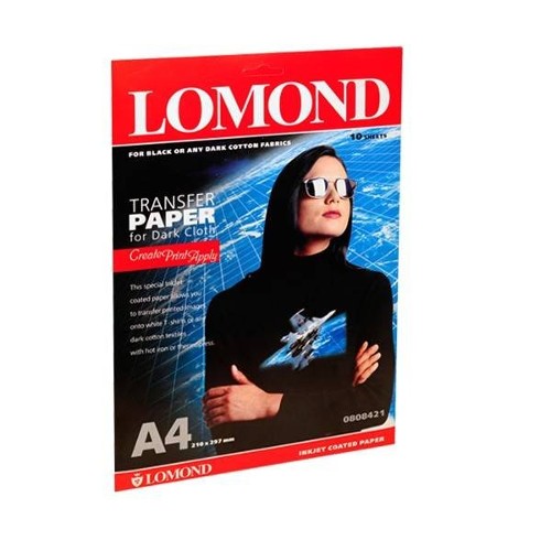 Термотрансфер LOMOND A4 (21X29,7см) 10л для струйн. цв. принтера, темный Термотрансфер LOMOND A4 (21X29,7см) 10л для струйн. цв. принтера, темный