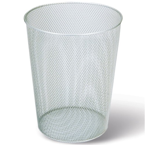 Корзина для бумаг 9 л, металлическая, серебристая, BRAUBERG &quot;Germanium&quot;