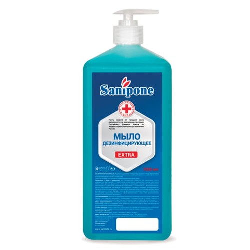 Мыло дезинфицирующее 1 л, SANIPONE &quot;Extra&quot;1000-С-Б-П-Э (САНИПОН &quot;Экстра&quot;), дозатор