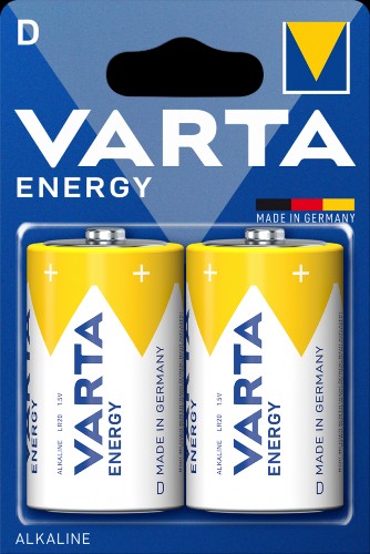 Батарейка Varta ENERGY LR20 D BL2 Alkaline 1.5V (4120) (2/20/100) (2 шт.) VARTA 04120229412 Батарейка Varta ENERGY LR20 D BL2 Alkaline 1.5V (4120) (2/20/100) (2 шт.) VARTA 04120229412
