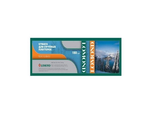 Бумага широкоформатная с покрытием LOMOND матовая 1067мм х 30м 180 г/м2 втулка 2"/50,8мм Бумага широкоформатная с покрытием LOMOND матовая 1067мм х 30м 180 г/м2 втулка 2"/50,8мм