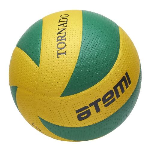 Мяч волейбольный Atemi TORNADO, синтетическая кожа PVC,желт-зел,00000136422