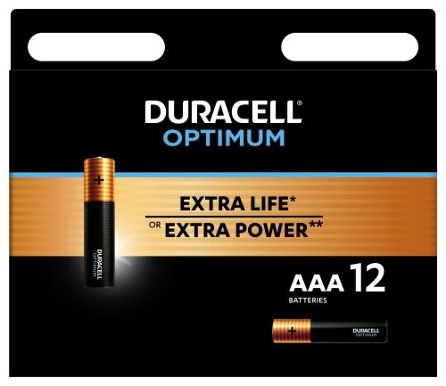 Батарейка Duracell Optimum LR03-12BL(5014074)ААА/алкалиновые/1,5v/12 шт./уп
