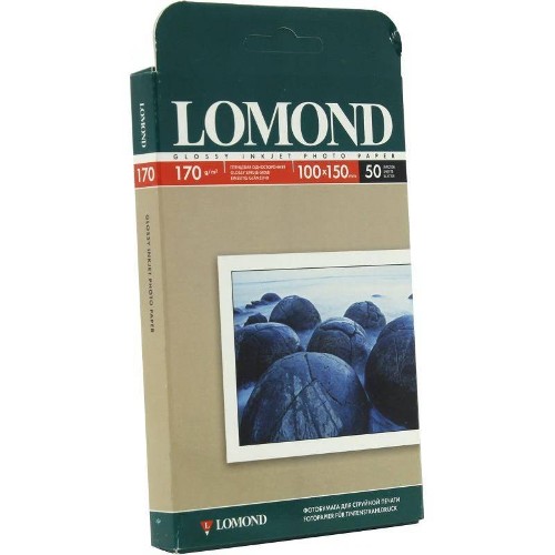 Фотобумага LOMOND Односторонняя, глянцевая,  10 х 15см / 170гр./ 50 листов
