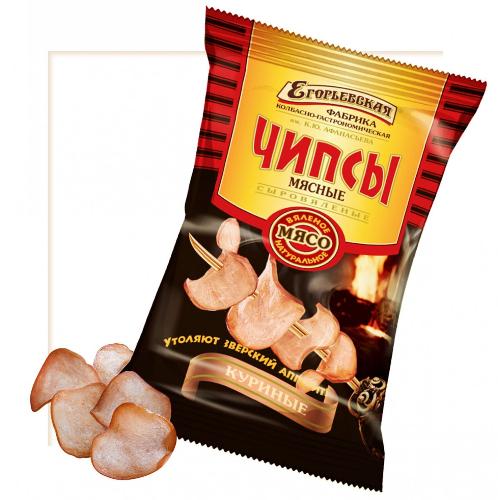 (Егорьевск)Чипсы Куриные острые мясные сыровяленные 25гр (10шт) 6 мес
