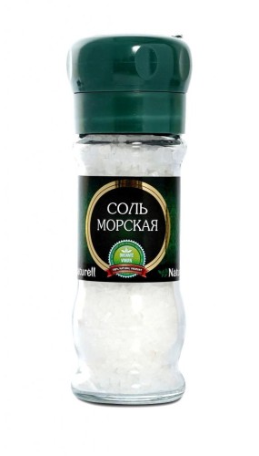 Соль Мельница Naturell морская Высший сорт, помол 2-5 мм., 100г