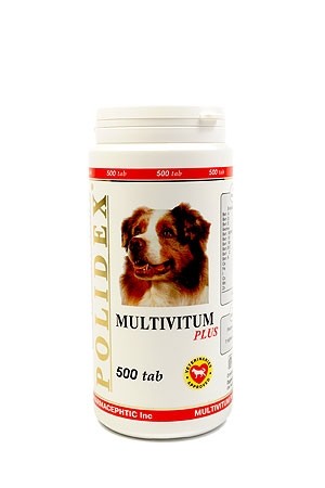 Полидекс 0979 Multivitum plus д/собак, поливитаминно-минеральный комплекс 500таб