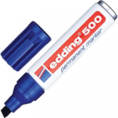 Перманентный маркер Edding E-500/3 синий (толщина линии 2-7 мм)
