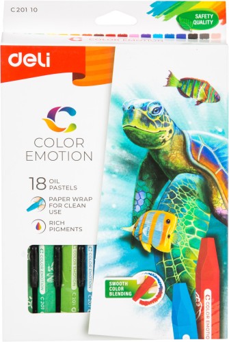 Пастель масляная Deli EC20110 Color Emotion 6-гранные 18цв/наб