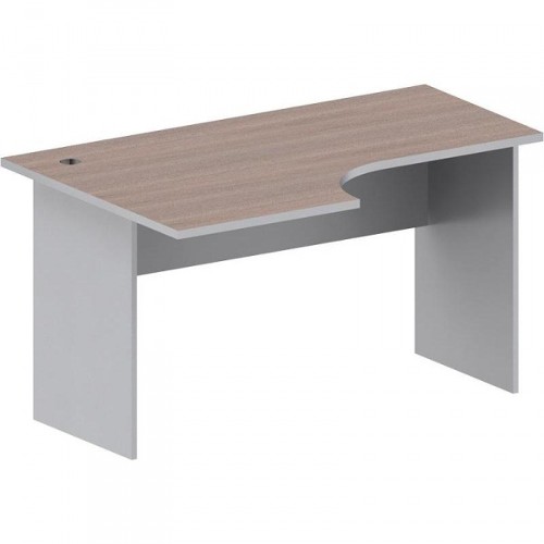 Стол офисный Easy Business эргономичный левый (темный дуб/серый, 1400х900х747 мм)
