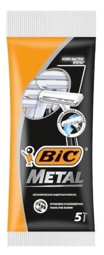 Бритва одноразовая BIC Metal с защ.метал.покрытием, 1 лезв.,5шт/уп 8994183