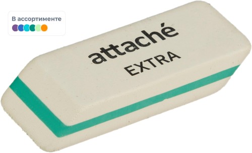 Ластик скошенный Attache Extra, нат.каучук, 50x19x8мм, ассорти