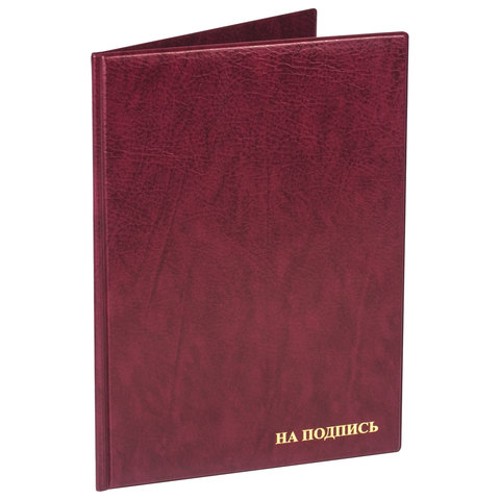 Папка адресная "НА ПОДПИСЬ", формат А4, ПВХ, увеличенная вместимость до 100 листов, бордовая, "ДПС", 2032.Н-103