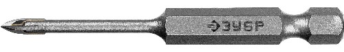 ЗУБР 3 мм, 4х кромка, HEX 1/4, Сверло по стеклу и кафелю, Профессионал (29845-03)