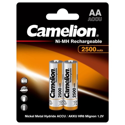 Аккумулятор Camelion AA-2500mAh 2шт/бл(NH-AA2500BP2,1.2В) (6107)