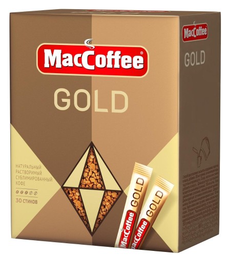 Кофе растворимый порционный MacCoffee Gold, сублимированный 2гх30 шт/уп