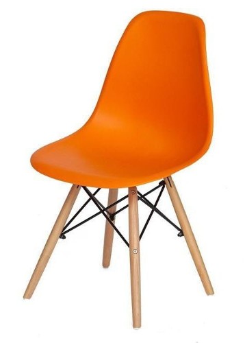 Стул CINDY, бук/пластик оранжевый